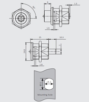 MK500 Serrure à goupille en alliage de zinc personnalisable Serrure à came tubulaire pour armoires fenêtres coulissantes Motos RV Boîtes à outils