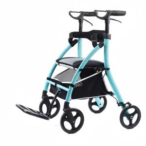 אלומיניום <span class=keywords><strong>4</strong></span> גלגל הטוב ביותר מתגלגל הליכון קשישים טיפול רב תפקודי וולקר עם מושב לקשישים - Product Image 2