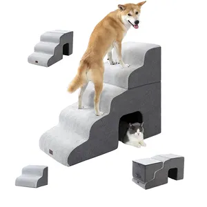 High Quality 2 3 4 5 Layers Pet Dog Steps For Small Dogs And Cats Pet Stairs Non-Slip Balanced Portable Pet Step Indoor