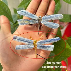 Vente en gros de pierres de guérison en cristal naturel sculpté, libellule en kyanite, libellule en cristal pour la décoration de la maison - Product Image 3