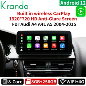 Krando Android 12.0 8G 128G ROM 10.25'' IPS GPS Car Audio Car Dvd Player For Audi A4 B8 2017+ Navigation System Wireless Carplay