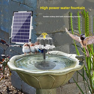 Fontaine solaire multicouche en ABS avec stockage d'électricité, éclairage haute puissance 6W, <span class=keywords><strong>pour</strong></span> cour <span class=keywords><strong>extérieure</strong></span>, circulation d'eau, bain d'<span class=keywords><strong>oiseaux</strong></span> - Product Image 2