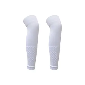 Multi Colors Elastic Polyester Touch Knee Lengthen Soccer Calf Protective Sleeve Compression Shin Guard Footless Socks For Adult