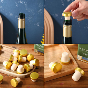 Bouchons en liège synthétique et en bois en forme de T personnalisés pour les bouteilles de vin, de spiritueux et de liqueurs, bouchons de bouteilles de vin - Product Image 5