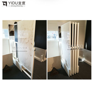 Tùy chỉnh trượt gạch <span class=keywords><strong>Rack</strong></span> hiển thị với gạch đá cẩm thạch Mẫu chủ và đá Kim Loại Lớn slab đứng cho showroom - Product Image 2