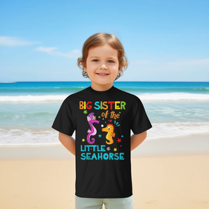 Camiseta Big Sister Of The Little Seahorse, camiseta familiar a juego, regalo de cumpleaños - Product Image 3