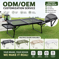 Table pliante légère en fer et alliage d'aluminium pour l'extérieur, portable pour le camping, le pique-nique, le barbecue, la cuisinière IGT, la cuisine en plein air