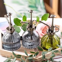 TX22000 En gros Arrosoir en verre gaufré transparent rétro coloré pour jardinage intérieur, outils à pompe