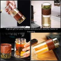 Bouteille d'eau avec infuseur à thé personnalisable, sans BPA, en verre borosilicate, pour la salle de sport, les sports, bouteille d'eau portable avec filtre