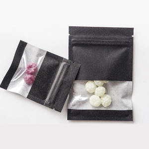 Bolsa de succión plana de Papel kraft para embalaje de alimentos, bolsa de papel con ventana, color marrón - Product Image 6