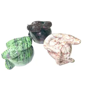 New Arrival Crystal Products Mixed Materials Hand-Carved Snake And Apple For Decoration