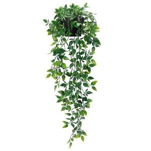Plante suspendue artificielle Huisen, décoration murale intérieure en plastique, petite plante verte en pot - Product Image 1