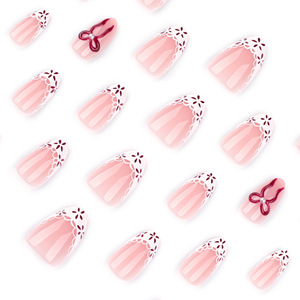 <span class=keywords><strong>Faux</strong></span> <span class=keywords><strong>ongles</strong></span> courts en forme d'amande, style Instagram européen et américain, minimalisme français, avec nœud rouge 3D, pour nail art - Product Image 3