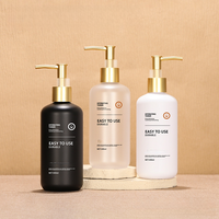 Flacon pompe cosmétique de luxe 500 ml, impression sérigraphique personnalisée, logo sur mesure, emballage pour lotion, shampoing, gel douche, marque privée