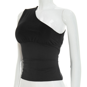 เสื้อกล้ามครอปท็อป Viviblook รุ่น Y26TP129 สำหรับผู้หญิง ดีไซน์ใหม่ คอเฉียง แต่งระบาย ผ้าต่อผ้า สำหรับฤดูร้อน - Product Image 4