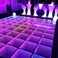 Pista de Baile LED Portátil Magnética para Bodas, Fiestas al Aire Libre, Paneles de Pista de Baile LED, DJ, Espejo 3D, Loseta de Piso con Luz