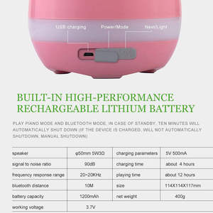 Nhà máy âm nhạc ngoài trời chậu hoa cảm ứng thông minh chơi chậu cây có thể sạc lại loa không dây Chậu hoa với đèn LED - Product Image 4