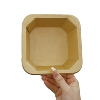 Boîtes à lunch jetables écologiques oblongues rigides avec doublure en carton ondulé Kraft, marque Nature, pour la restauration rapide, les plats à emporter et les coupes de fruits