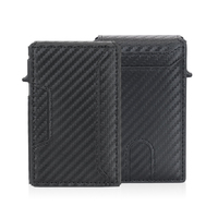 Dropshipping Portefeuille porte-cartes en cuir PU en aluminium avec Pop up Design RFID Safe Slim Card Case OEM Disponible