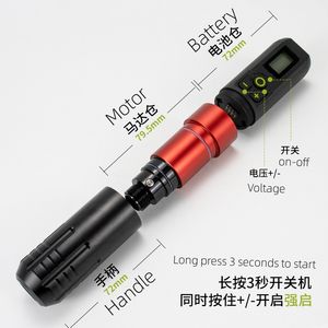 Stylo de <span class=keywords><strong>tatouage</strong></span> sans fil 2026 avec batterie 2000 mAh, écran LED, course de 3,5 mm, tension réglable, <span class=keywords><strong>machine</strong></span> à tatouer à cartouche en aluminium - Product Image 5