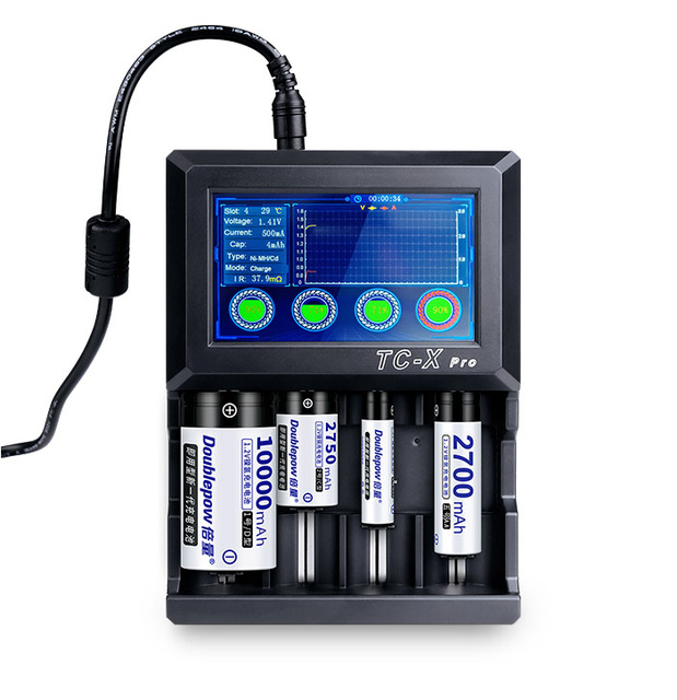 Smart Touch Screen Battery Analyzer AA AAA C D NIMH Battery Charger 18650 16340 10440 10450 Battery Tester