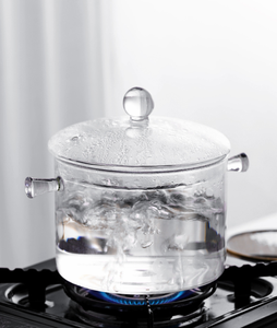 Pentola in Vetro Borosilicato ad Alta Resistenza al Calore, Utensile da Cucina per Fornelli a Gas, Adatta per Cucinare e Conservare Alimenti - Product Image 2