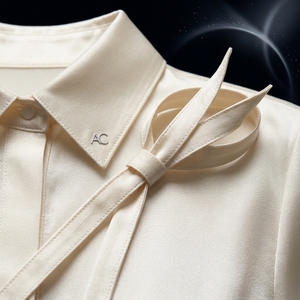 <span class=keywords><strong>Completo</strong></span> Elegante in Raso di Seta Bianco Avorio, Set 2 Pezzi da <span class=keywords><strong>Donna</strong></span>: <span class=keywords><strong>Camicia</strong></span> a Maniche Lunghe con Dettagli Floreali 3D <span class=keywords><strong>e</strong></span> <span class=keywords><strong>Pantaloni</strong></span> a Vita Alta <span class=keywords><strong>e</strong></span> Gamba Larga - Product Image 2