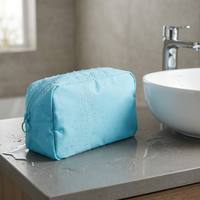 Pochette de rangement portable colorée et imperméable pour femme avec fermeture éclair en résine plastique, sac de maquillage en nylon anti-eau, essentiels de voyage