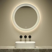 Miroir intelligent LED mural tactile pour salle de bain, design moderne éclairé, idéal pour la maison et l'hôtel - Vente flash