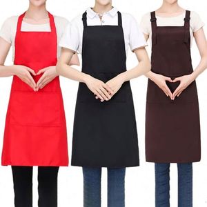 Delantales de Cocina Wsy353 de Algodón y Poliéster para Hombre y Mujer, con Logotipo, Negros, Lisos, para Restaurantes - Product Image 1