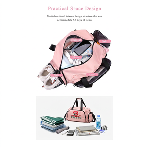 Sac de sport RYBIC rose grande capacité en polyester avec fermeture éclair et sangle réglable unisexe pour fitness et loisirs - Product Image 5