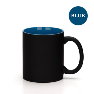 Taza <span class=keywords><strong>de</strong></span> cerámica negra mate con interior amarillo esmaltado, cuerpo recto, para café, sublimación, lisa, <span class=keywords><strong>de</strong></span> gres, para empresas, suministros <span class=keywords><strong>de</strong></span> oficina, gremio. - Product Image 5