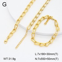 Conjunto de Collar y Pulsera de Cadena de Eslabones Tipo Clip de Papel, Acero Inoxidable con Baño de Oro de 18k Resistente al Deslustre, Cadena Cubana para Hombre