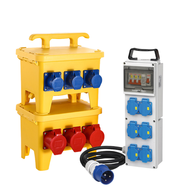 Wholesale Industrial Socket Boxes with MCB RCD Circuit Breaker IP44 Waterproof Construction Site Distribution Box