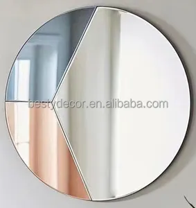 2023 80x80cm maßge schneiderte Luxus moderne runde Farbe venezia nische Abschrägung Bad Hotel Sicherheits glas Spiegel für die Wand dekoration
