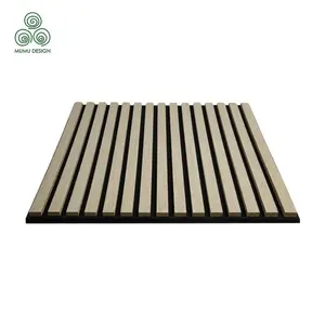 MUMU Hexagon Rubber 3D Used Sale Acoustic Fabric Sound Insulation Slat Wood Wall Panels For Theater Room