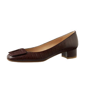 صديقة للبيئة طباعة شعار مخصص جلدية ساحة كعب فستان مضخات <span class=keywords><strong>OL</strong></span> مكتب السيدات الأحذية - Product Image 4