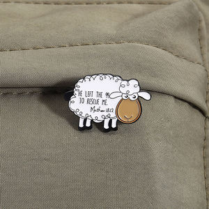 Pin esmaltado de Jesús me rescató, broche de tema cristiano de oveja bonita, insignia de solapa, regalo de joyería para amigos - Product Image 3