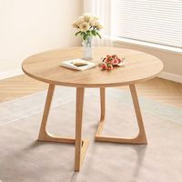 Ensemble de table à manger en bois de caoutchouc couleur noyer moderne avec 4 chaises Hiroshima douces, meubles de restaurant ronds, usage domestique