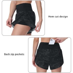 Shorts Deportivos de Secado Rápido para Mujer, Cintura Alta con Forro de Malla, Camuflaje Negro, Talla Extra Grande, Shorts para Entrenamiento y Tenis - Product Image 5