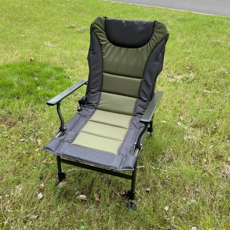 Outdoor folding chair with robust tubular steel heavy duty camping fishing chair for carp fishing chair