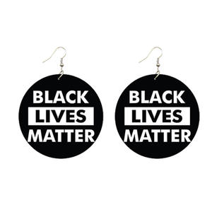 Black Lives Matter Afro Drop <span class=keywords><strong>Pendientes</strong></span> para mujer Cabello natural Diseño de madera BLACK GIRL MAGIC Melanin Poppin Print Stock Fashion - Product Image 2