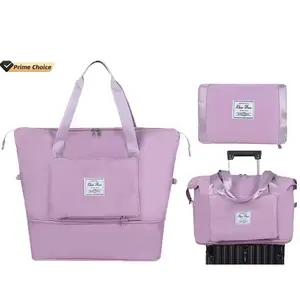 Top Seller Foldable Expandable Dry Wet Waterproof Duffel Bag Duffle Yoga Weekend Shoulder Gym Luggage Travel Tote Bag Women