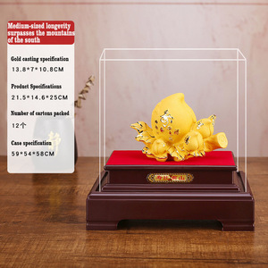 Scultura Artistica in Resina a Forma di Cavallo Dorato Rushen - Decorazione Domestica Buddista a Forma di Pesca, Regali di Compleanno per Anziani - Product Image 6
