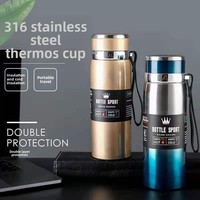 Bouteille isotherme en acier inoxydable 316, grande capacité 800 ml, portable, pour le sport et les activités de plein air, idéale comme cadeau d'affaires
