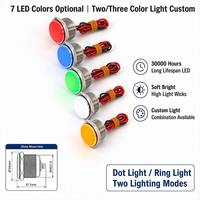 Interrupteur piézoélectrique 12mm 16mm 19mm 22mm 25mm, étanche IP68, anneau LED 24V, bouton-poussoir tactile en acier inoxydable 1NO