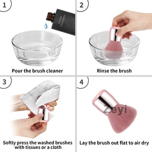 Brosse à cheveux professionnelle en forme d'éventail avec logo personnalisé, poils doux en nylon, couleur personnalisée pour le visage, le corps, l'art, l'élimination de la poussière, le nettoyage - Product Image 6