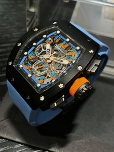 Cronusart Montre De Luxe Homme tonneau cơ khí Đồng hồ đeo tay, carbon Trường hợp với skeletonised sáng Quay số và bướm Clasp - Product Image 5