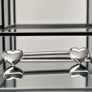 Fuxuan <span class=keywords><strong>Piercing</strong></span> Barbell <span class=keywords><strong>per</strong></span> Capezzoli a Cuore in Titanio ASTM F136 con Chiusura a Pressione Senza Filettatura Gioielli <span class=keywords><strong>per</strong></span> Body <span class=keywords><strong>Piercing</strong></span> - Product Image 4