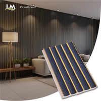 Panneau mural 3D cannelé moderne en PS - Lambris écologique en charbon de bois pour accents intérieurs de luxe, décoration de plafond, étanche